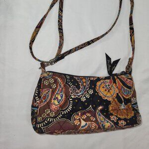 Vera Bradley Mini Crossbody Brwon Black Paisley